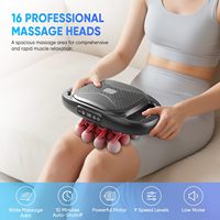 Pistolet de massage Healthpal avec écran LCD, 16 têtes, 9 modes, 9 intensités, lampe chauffante, moteur sans balais rechargeable, relaxant musculaire corporel