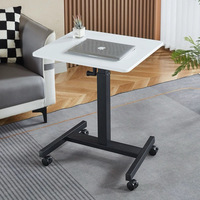 Chariot portable pour ordinateur portable, hauteur réglable, roues, petit bureau mobile debout pour la maison et le bureau