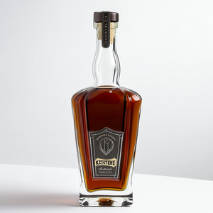 Bouteilles en verre rondes transparentes créatives 500 ml avec bouchon couronne, haute qualité, pour whisky, vodka, <span class=keywords><strong>tequila</strong></span>, liqueur, emballage personnalisé avec logo - Product Image 3