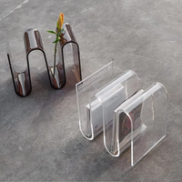 Table d'appoint en acrylique en forme de C pour canapé, design chinois, vente en gros de meubles