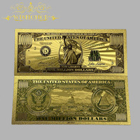 Belle banque-note de 500 milliards de dollars américains plaquée or 24 carats pour collection
