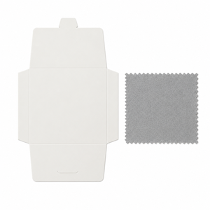 Chiffon de polissage gris argenté minimaliste en microfibre écologique 8x8cm, expédition rapide, pour nettoyage de bijoux et cadeaux, effet velours - Product Image 4