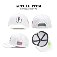 Casquettes de golf personnalisées avec logo, chapeaux de golf imperméables, casquette de sport avec patch en caoutchouc PVC, casquette de golf perforée, casquettes de golf de haute qualité pour hommes