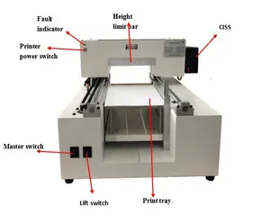 Máquina de impresión de alimentos de tamaño Mini A3, máquina de impresión plana, tamaño 6 colores, para arroz, papel, Chocolate, pastel comestible, fabricante de China