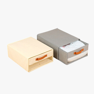 Clothing Organizer Foldable <b>Storage</b> <b>Box</b> Rectangle Solid Color Lidless Stackable Wardrobe Bed Sheet Set <b>Storage</b> - Product Image 1
