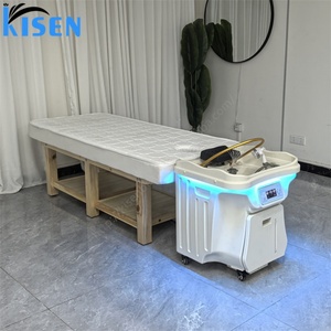 Kisen Portable Hair Wash Machine Shampoo <b>Bed</b> with Spa Sink and Salon Bowl for Hospital Use Water Storage Easy to Clean <b>Led</b> Light - Product Image 2