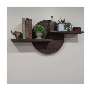 Gỗ Tường Nghệ Thuật Bằng Gỗ Treo Nổi Tường Gắn Kết Vòng Tròn Kệ Hiển Thị Nhà Máy Đứng Tròn Thông Tư Kệ - Product Image 5