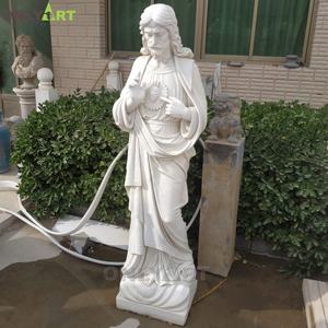 Gran Escultura Religiosa de Cristo Crucificado, Famosa Escultura de Iglesia, Estatuas de Jesús en la Cruz de Tamaño Natural en Mármol Blanco Natural - Product Image 3