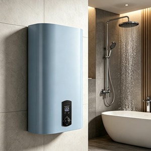 <span class=keywords><strong>Chauffe</strong></span>-<span class=keywords><strong>eau</strong></span> électrique mural <span class=keywords><strong>vertical</strong></span> haute efficacité 50L 80L à double réservoir émaillé, design fin et <span class=keywords><strong>plat</strong></span>, économie d'énergie - Product Image 5