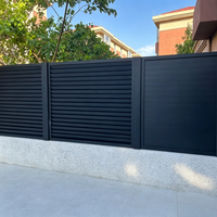 Panneaux de clôture modernes en aluminium à persiennes, revêtement poudré, en alliage d'aluminium, pour jardin, à lattes horizontales, pour extérieur, vente en gros