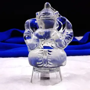 Chinese Factory Handmade Crystal Hindu Ganesha Hindu Ganesh Elephant God Modle Religious Crystal Crafts