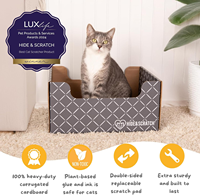 Moderne Katzen-Kratzbox aus Karton - Dunkelgraues Diamant-Design |   Doppelseitige Wellpappe-Unterlage für den Innenbereich