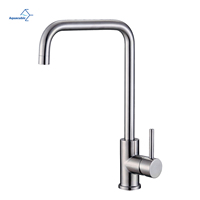 Robinet de cuisine moderne pivotant en acier inoxydable à arc élevé 360 pour lavabos de bar utilitaire pour camping-car