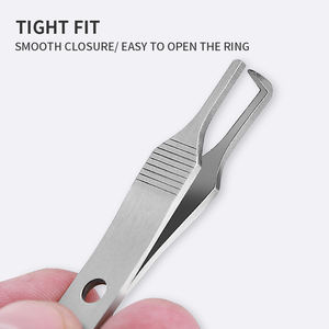 Pince à épiler ligne de pêche 420 acier inoxydable Double ouverture Mini pince rapide anneaux fendus outil d'ouverture ligne de pêche noeud Tyer - Product Image 4