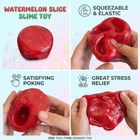 Fabrieksgroothandel Watermeloen Slushy Knijp Speelgoed Realistisch Zacht Fruit Squishy Langzaam Terugverende Stressverlichtende Speelgoed Grappig Cadeau