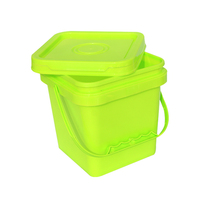 Seau en plastique transparent carré personnalisé de 2 L, 5 L, 20 L avec couvercle et poignée, conteneur alimentaire en plastique, emballage pour barbe à papa