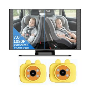 กล้องติดรถยนต์สำหรับเด็ก 2 คน หน้าจอสัมผัส IPS ขนาด 7 นิ้ว กล้องติดรถยนต์สำหรับเด็กพร้อมระบบมองกลางคืนแบบอินฟราเรดคู่ ความละเอียด 1K สำหรับผู้ปกครองและเจ้าของสัตว์เลี้ยง รุ่น ZD26 - Product Image 1