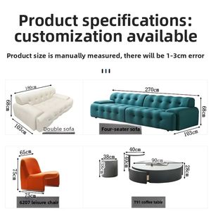 फोशान कस्टम-निर्मित लक्जरी सरल आधुनिक शैली के कपड़े अनुभागीय सोफे मॉड्यूलर दो-सीटर तीन-सीटर तीन-सीटर तीन-सीटर तीन-सीटर - Product Image 3