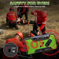 Radio Darurat Tenaga Surya Multifungsi 2000mah AM/FM NOAA dengan Lampu Baca & Senter LED SOS