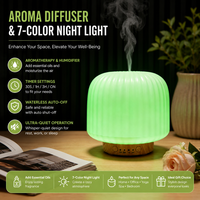 Fabricant de diffuseurs d'arômes OEM ODM, conception personnalisée, humidificateur ultrasonique 80 ml, usine pour les marques européennes et américaines avec lumière LED