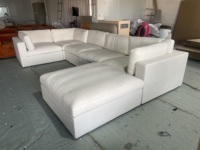 Canapé-lit nuage moderne de luxe blanc en duvet, canapé modulaire en forme de U, canapé sectionnel