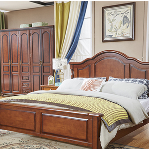 <span class=keywords><strong>Cama</strong></span> de madera maciza de goma de alta calidad JINSHAN de 1,8 m, estructura de Marco Simple, <span class=keywords><strong>cama</strong></span> doble fuerte y duradera - Product Image 3