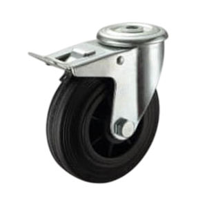 High Quality <b>Heavy</b> <b>Duty</b> Rubber Industrial <b>Caster</b> <b>Wheels</b> with PP Core Swivel Brake Option Plain Bearing and Thread Guards - Product Image 2