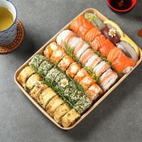 Boîte pliante carrée en papier kraft, prix d'usine en gros, échantillon gratuit, robuste, qualité alimentaire, OEM, emballage personnalisé pour sushis