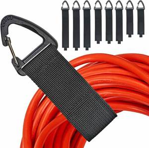 Lot de 8 attaches robustes auto-adhésives pour rangement d'outils, organisateur de garage, sangles de fixation, attaches de câbles, 100 crochets et boucles - Product Image 1