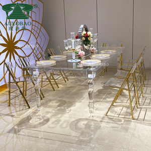 Mobili in acrilico 4 <span class=keywords><strong>gambe</strong></span> trasparente acrilico pranzo <span class=keywords><strong>tavolo</strong></span> di nozze per la vendita - Product Image 4