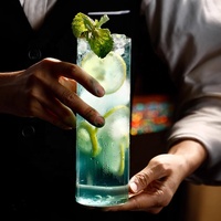Bar Restaurant Accueil Tasses transparentes Mince Réutilisable Highball Verre Froid Longue Boisson Eau Cocktail Verres