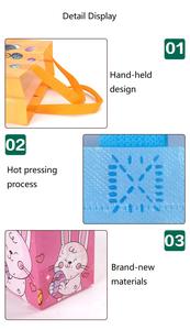 Bolsas <span class=keywords><strong>de</strong></span> Tela 22*23*11cm, Aceptan Logotipo Personalizado, Reutilizables, Laminadas, <span class=keywords><strong>de</strong></span> Tela No Tejida, para <span class=keywords><strong>Compras</strong></span>, con Diseño <span class=keywords><strong>de</strong></span> Conejito <span class=keywords><strong>de</strong></span> Pascua, para Regalos y Dulces - Product Image 3