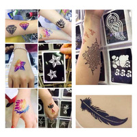 Nouveaux pochoirs de tatouage personnalisés à trois couches pour tatouage temporaire de style petit et brillant, pochoir de tatouage temporaire brillant