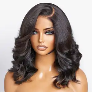 Wholesale Brazilian Human Hair Bob Wig, Short Part Bob Wigs Human Hair Lace Front, HD Glueless Lace Frontal Human Hair Wigs