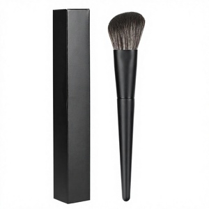 Brocha de Maquillaje Vegana para Rubor, Pelo Sintético, Mango de Madera, Virola de Aluminio, Herramienta de Belleza - Product Image 3