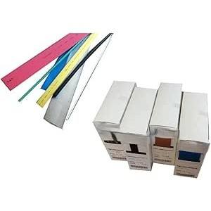 Caja termorretráctil amarilla de 9,5 mm x 8 m, ideal para aislar, proteger cables y componentes eléctricos. - Product Image 1