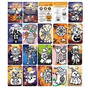 Halloween <span class=keywords><strong>Citrouille</strong></span> Feuille DIY Scratch Art Spiral Kit Vente en gros Artisanat Livre d'activités Enfants Logo personnalisé Papier <span class=keywords><strong>Dessin</strong></span> Jouets Peinture - Product Image 6