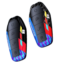 Coque de protection transpondeur de programmation de clés à distance en carbone pour voiture BYD Tang Qing style sport