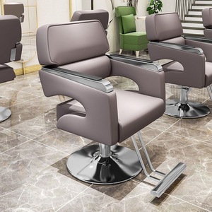 Fauteuil de Barbier Contemporain en Similicuir, Réglable en Hauteur Hydrauliquement, Base Ronde, Mobilier de Salon à Usage Commercial - Product Image 3