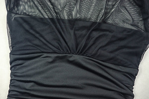 Abito in rete GX-2026 a maniche corte, arricciato, elegante, <span class=keywords><strong>da</strong></span> <span class=keywords><strong>invitata</strong></span> a <span class=keywords><strong>matrimonio</strong></span>, con pieghe a strati, lunghezza midi o maxi. - Product Image 5