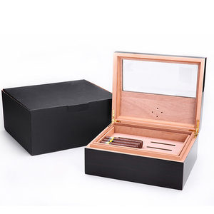Large Capacity Cigar Humidor Wood Cigar Box Case