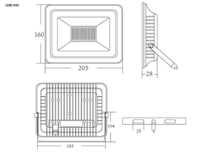 Giá Rẻ Đèn Pha IP66 Không Thấm Nước Ngoài Trời Chiếu Vườn Công Viên Sân Nhà Để Xe <span class=keywords><strong>20W</strong></span> 30W 50W 100W 200W 300W Dẫn Nhẹ Lũ Lụt Nhà Máy - Product Image 4