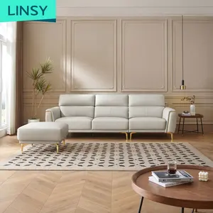 Linsy菲律宾豪华现代意大利沙发套装皮革材料设计沙发家具客厅沙发Bs014