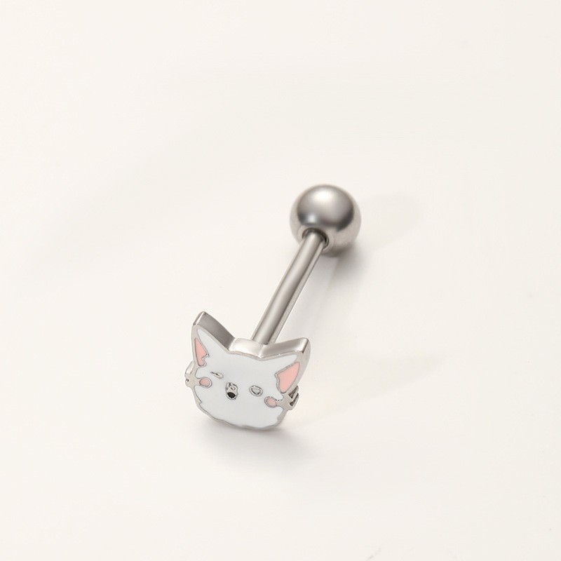 Chat oreilles roses argenté