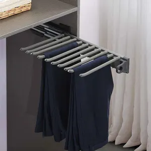 Accessoires de garde-robe, porte-pantalon extractible pour le rangement des vêtements VT-10.041 autres quincaillerie de meubles gris/Orange fer