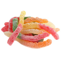 Bonbons gélifiés multicolores en forme de ver, saveur fruitée, acidulés, en vrac, OEM/ODM