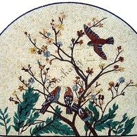 Mosaïque de carreaux découpés à la main pour la décoration intérieure, art mural en pierre