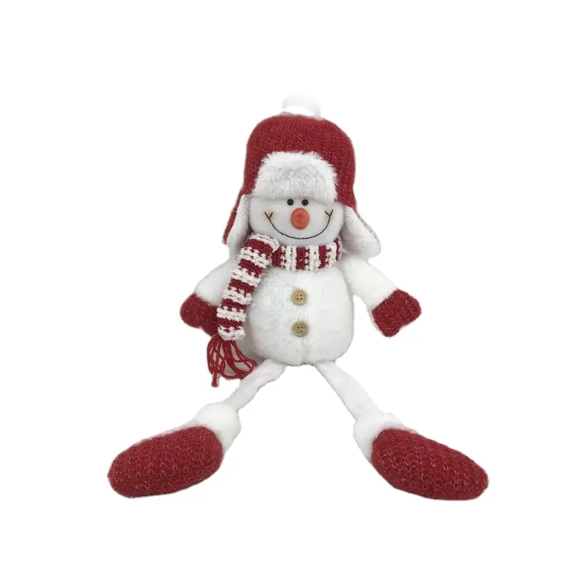 2022 New Wholesale Christmas Goods Plush Sitting Snowman Home Beautiful Decoration