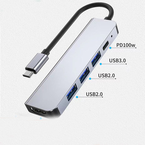 Tốc độ cao 5 cổng USB 3.0 HUB Loại C để USB3.0 + USB2.0 * 3 + pd100w Loại C Splitter Adapter 5 trong 1USB Hub - Product Image 2