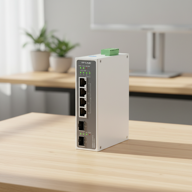 TP-LINK Industrial Enterprise Switch TL-SG2206P with VLAN Support 5x100Mbps RJ45 Ports IEEE 802.3 Protocol Industrial Grade